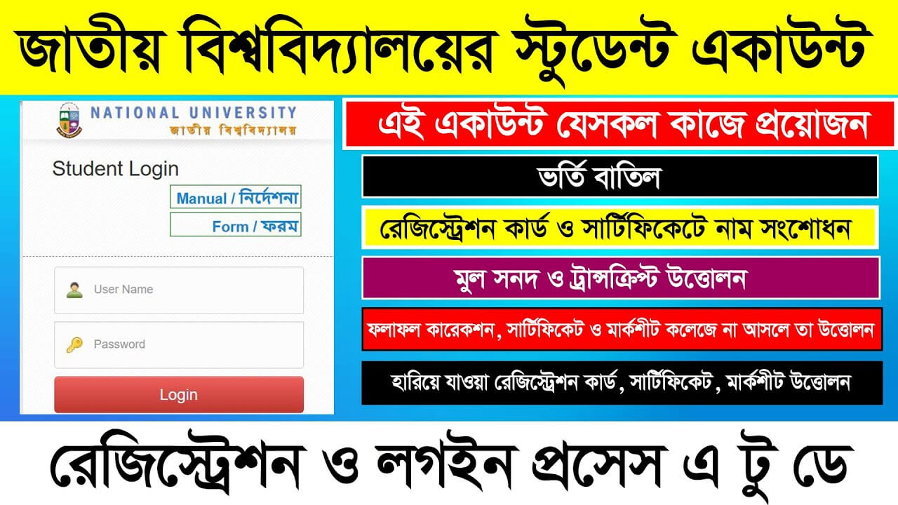 জাতীয় বিশ্ববিদ্যালয় লগইন